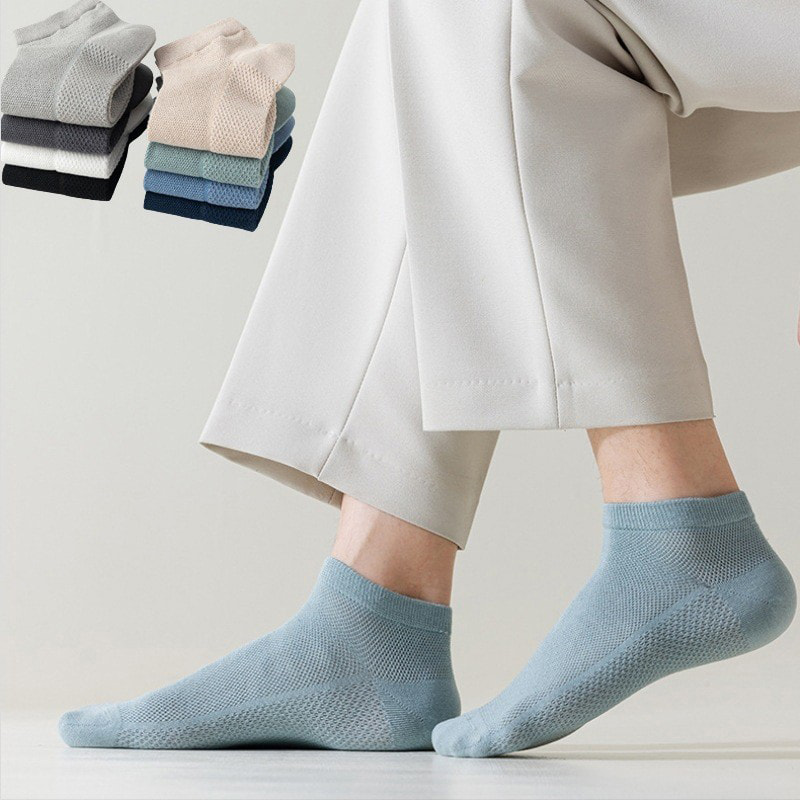 Chaussettes de bateau pour hommes en maille en coton
