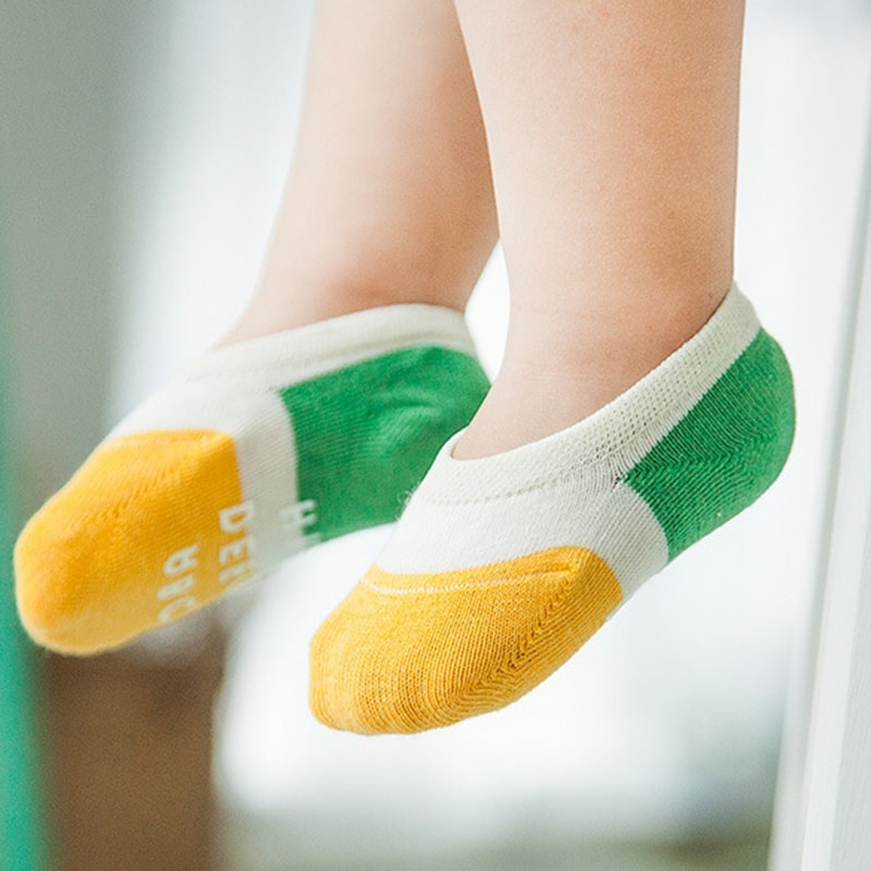 Bouche peu profonde invisible chaussettes de bateau pour enfants, coton mince, chaussettes de bébé antidérapantes, chaussettes pour enfants, coton peigné