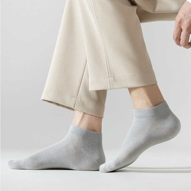 Chaussettes pour hommes en maille en coton pur d'été