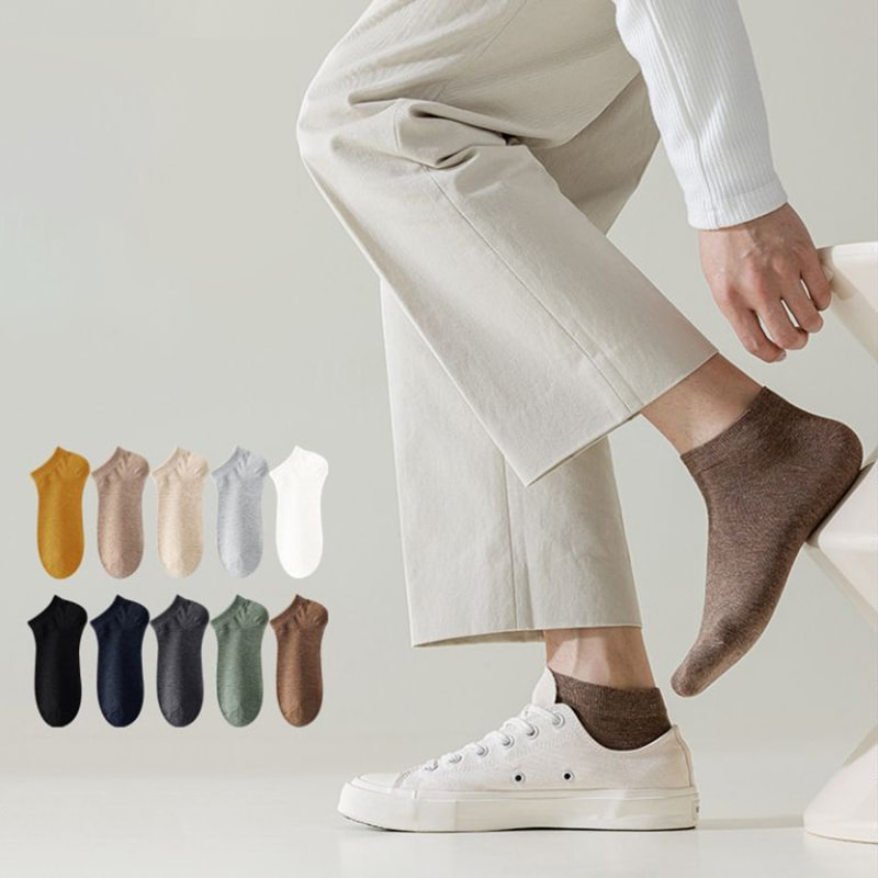 Chaussettes pour hommes en coton peigné au printemps et à l'automne