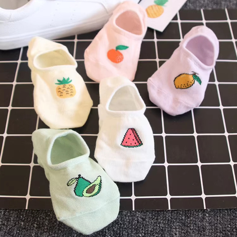 Chaussettes pour enfants Été Fin Girls 'Boat chaussettes de coton pur en maille en silicone Anti Slip Brepinable Hidden Choques pour les filles et les bébés